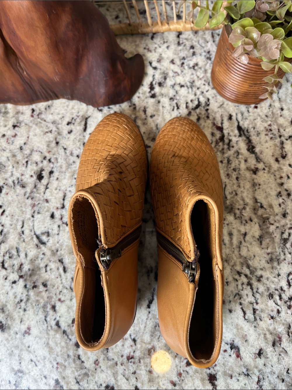 Frye Woven Leather Ankle Booties in Tan - Picture 14 of 14